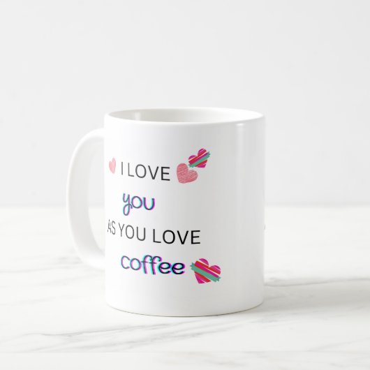 Ich Liebe dich als Liebe Kaffee Kaffeetasse (Vorderseite Links)