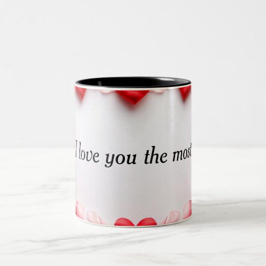 Ich Liebe dich am meisten Zweifarbige Tasse (Mittel)