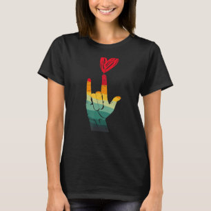 Ich liebe dich American Sign Language ASL rotes He T-Shirt