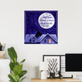 Ich Liebe dich auf das Mond- und Hinterposter Poster (Heimbüro)