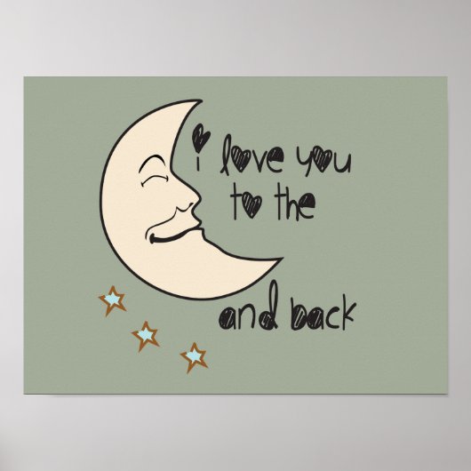 Ich Liebe dich auf das Mond- und Hinterposter Poster (Vorne)
