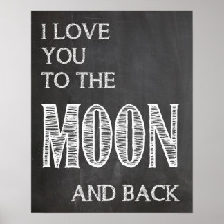 Ich Liebe dich auf das Mond- und Hinterposter Poster