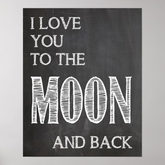 Ich Liebe dich auf das Mond- und Hinterposter Poster (Vorne)