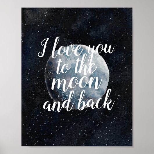 Ich Liebe dich auf das Mond- und Hinterposter Poster (Vorne)