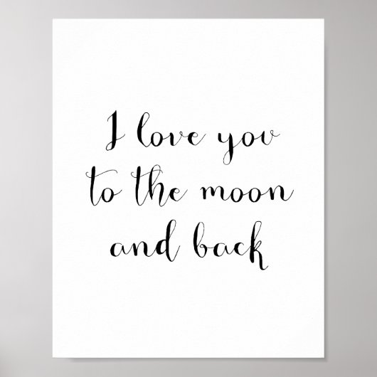 Ich Liebe dich auf das Mond- und Hinterposter Poster (Vorne)