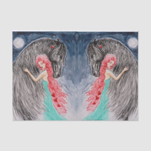 ICH LIEBE DICH AUF DAS MUND- UND RÜCKZEICHENpapier Seidenpapier (Vorderseite)