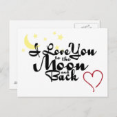 Ich Liebe dich auf den Mond und die Hinterkarte Postkarte (Vorne/Hinten)