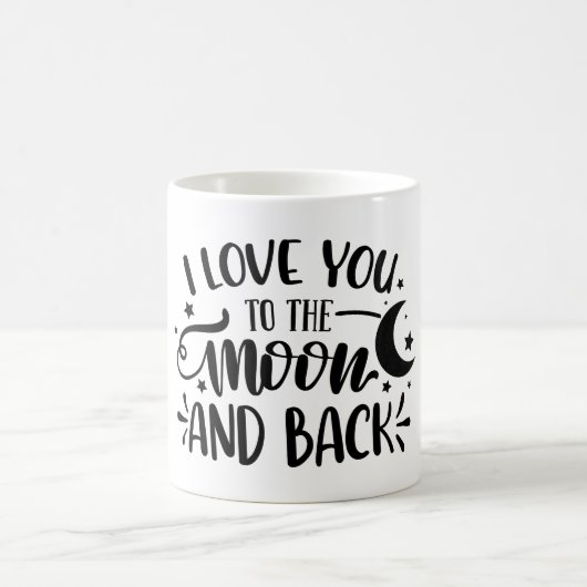 Ich Liebe dich auf den Mond und die Tasse zurück (Mittel)