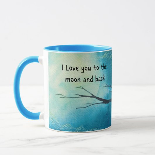 Ich Liebe dich auf den Mond und die Tasse zurück (Links)
