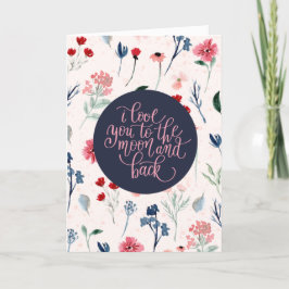 Ich Liebe dich auf den Mond und zurück auf die Blu Feiertagskarte