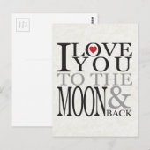 ICH LIEBE DICH AUF DEN MUND UND WIEDER POSTKARTE (Vorne/Hinten)