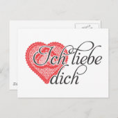 Ich Liebe dich auf Deutsch Postkarte (Vorne/Hinten)