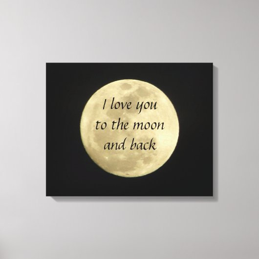 Ich Liebe dich auf die Leinwand der Mond- und Rück (Vorderseite)