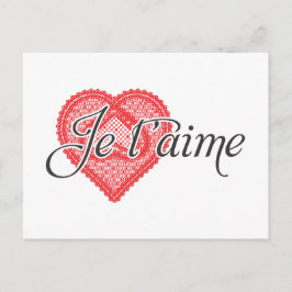 Ich Liebe dich auf Französisch - Je t'aime Postkarte