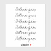 Ich Liebe dich Aufkleber (Blatt)