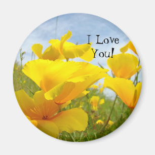 Ich liebe dich! Aufkleber Orange California Mohn Magnet