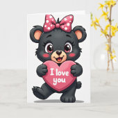 Ich liebe dich Bär Karte (Gelbe Blume)