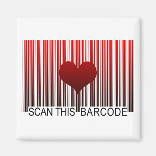 ICH LIEBE DICH BARCODE MAGNET