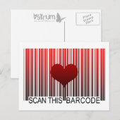 ICH LIEBE DICH BARCODE POSTKARTE (Vorne/Hinten)