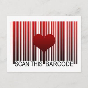 ICH LIEBE DICH BARCODE POSTKARTE