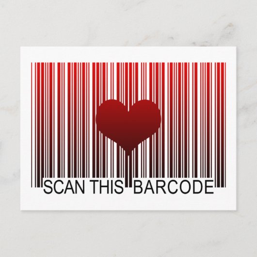 ICH LIEBE DICH BARCODE POSTKARTE (Vorderseite)