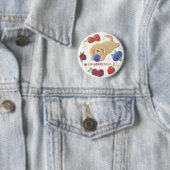 Ich liebe dich Beeren viel: Süßer Hund mit Beeren Button (Beispiel)