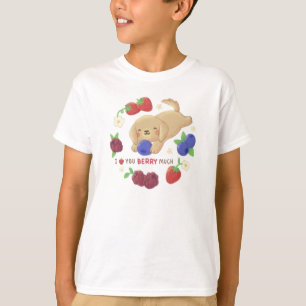 Ich liebe dich Beeren viel: Süßer Hund mit Beeren T-Shirt