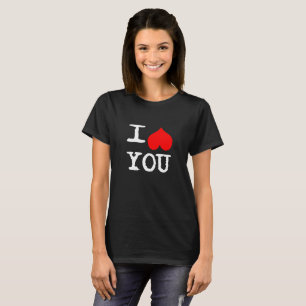 Ich liebe dich Benutzerdefiniert Schwarz T-Shirt