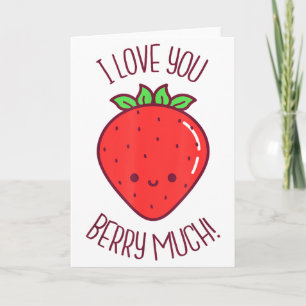 Ich liebe dich Berry Much Kawaii Erdbeeren Valenti Karte