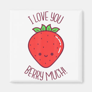 Ich liebe dich Berry viel Kawaii Erdbeeren Valenti Magnet