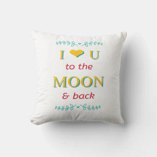 Ich liebe dich bis zum Mond und zurück Echtes Eleg Kissen