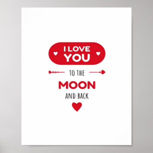 Ich liebe dich bis zum Mond und zurück Emotionaler Poster