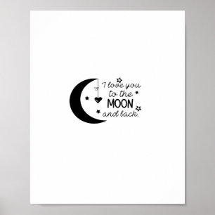 Ich liebe dich bis zum Mond und zurück Herzliche R Poster