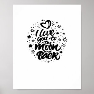 Ich liebe dich bis zum Mond und zurück Herzliches Poster