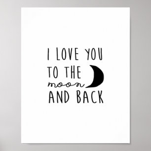Ich liebe dich bis zum Mond und zurück Herzliches Poster