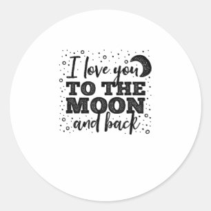 Ich liebe dich bis zum Mond und zurück Herzliches Runder Aufkleber