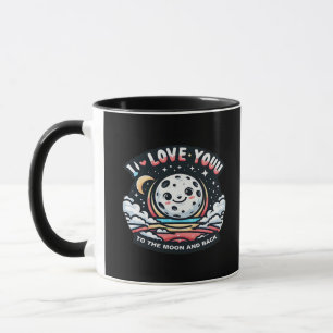 Ich liebe dich bis zum Mond und zurück herzliches Tasse