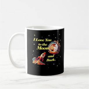 Ich liebe dich bis zum Mond und zurück im elegante Kaffeetasse