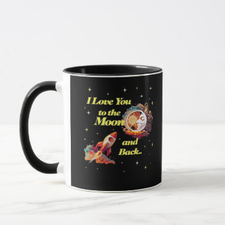 Ich liebe dich bis zum Mond und zurück im elegante Tasse