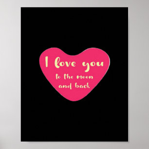 Ich liebe dich bis zum Mond und zurück - Klassisch Poster
