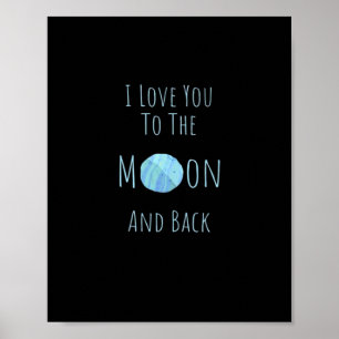 Ich liebe dich bis zum Mond und zurück - Klassisch Poster