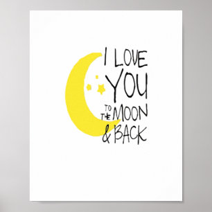Ich liebe dich bis zum Mond und zurück Klassisch R Poster
