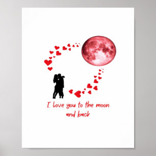 Ich liebe dich bis zum Mond und zurück Klassischer Poster