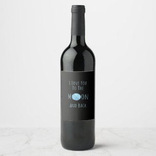 Ich liebe dich bis zum Mond und zurück Klassischer Weinetikett