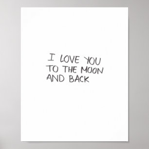 Ich liebe dich bis zum Mond und zurück künstlerisc Poster