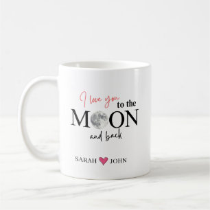 Ich liebe dich bis zum Mond und zurück Personalisi Kaffeetasse