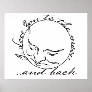 Ich liebe dich bis zum Mond und zurück Poster
