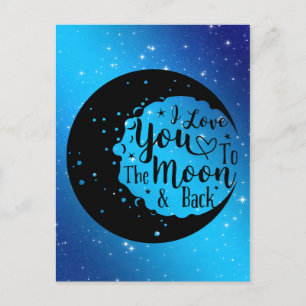 Ich liebe dich bis zum Mond und zurück Postkarte