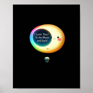 Ich liebe dich bis zum Mond und zurück Romantische Poster