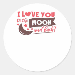 Ich liebe dich bis zum Mond und zurück Ruhige verf Runder Aufkleber